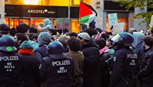 حمله وحشیانه پلیس آلمان به تجمع حامیان فلسطین